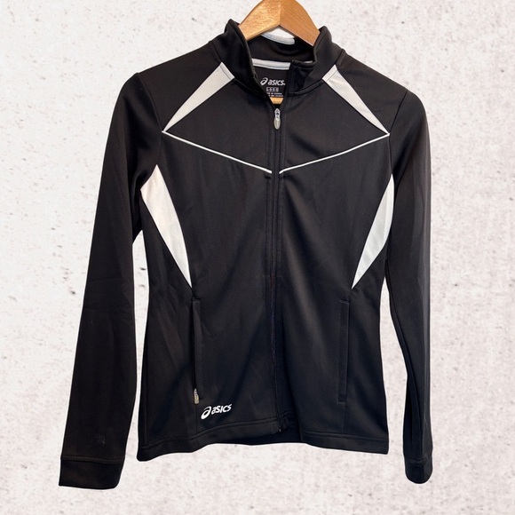 Asics Kids Black and White Jacket - Picture 1 of 4